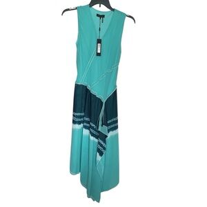 Donna Karan New York tie dye faux wrap asymmetrical dress sz 8